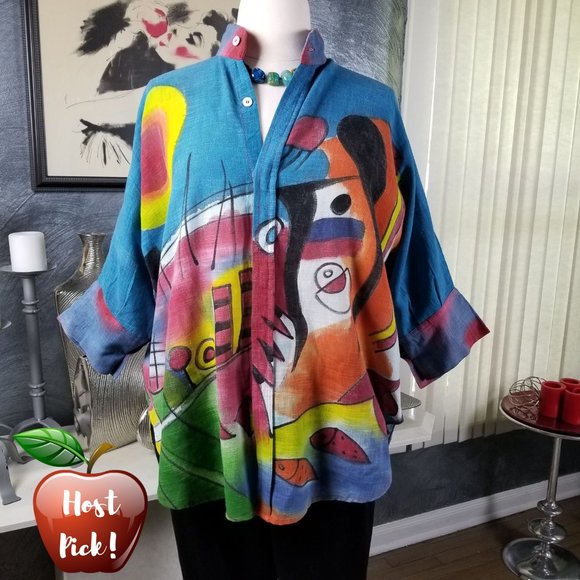 DILEMMA OF NEW YORK Tops - 🍎HP🍎 DILEMMA PICASSO BIG SHIRT ONE SIZE PLUS
